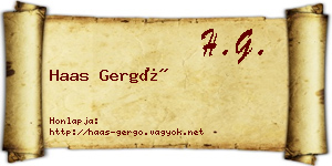 Haas Gergő névjegykártya