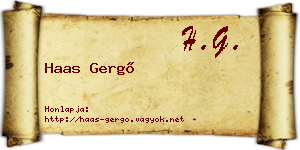 Haas Gergő névjegykártya